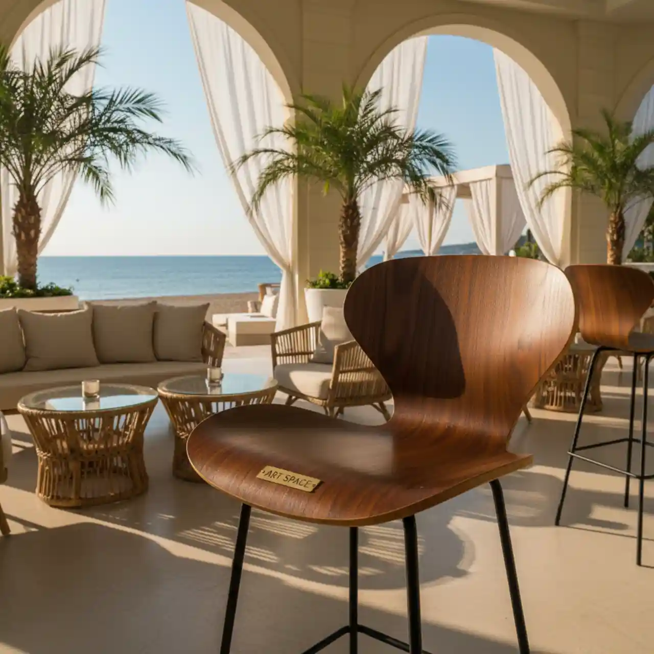 Стул барный коричневый Eames DSW Butterfly