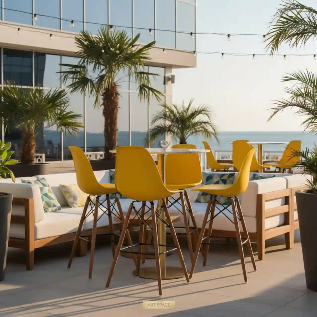 Стул барный желтый Eames DSW ECO