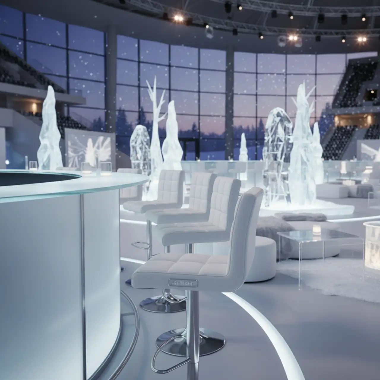 Стул барный белый из экокожи Zeta WT