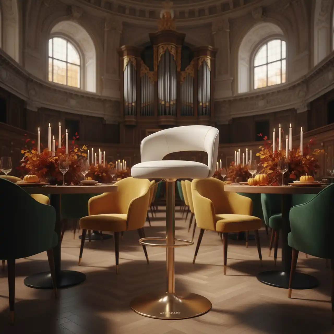 Стул барный белый Malavi