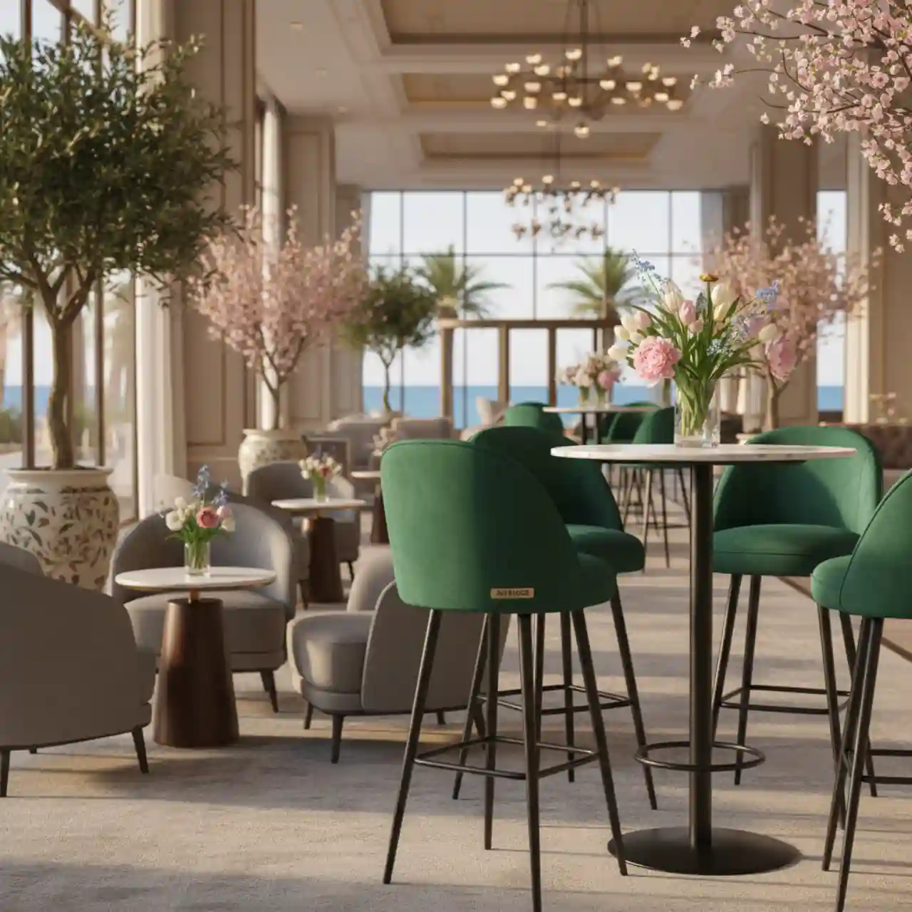 Стул барный велюр Zenit Kato