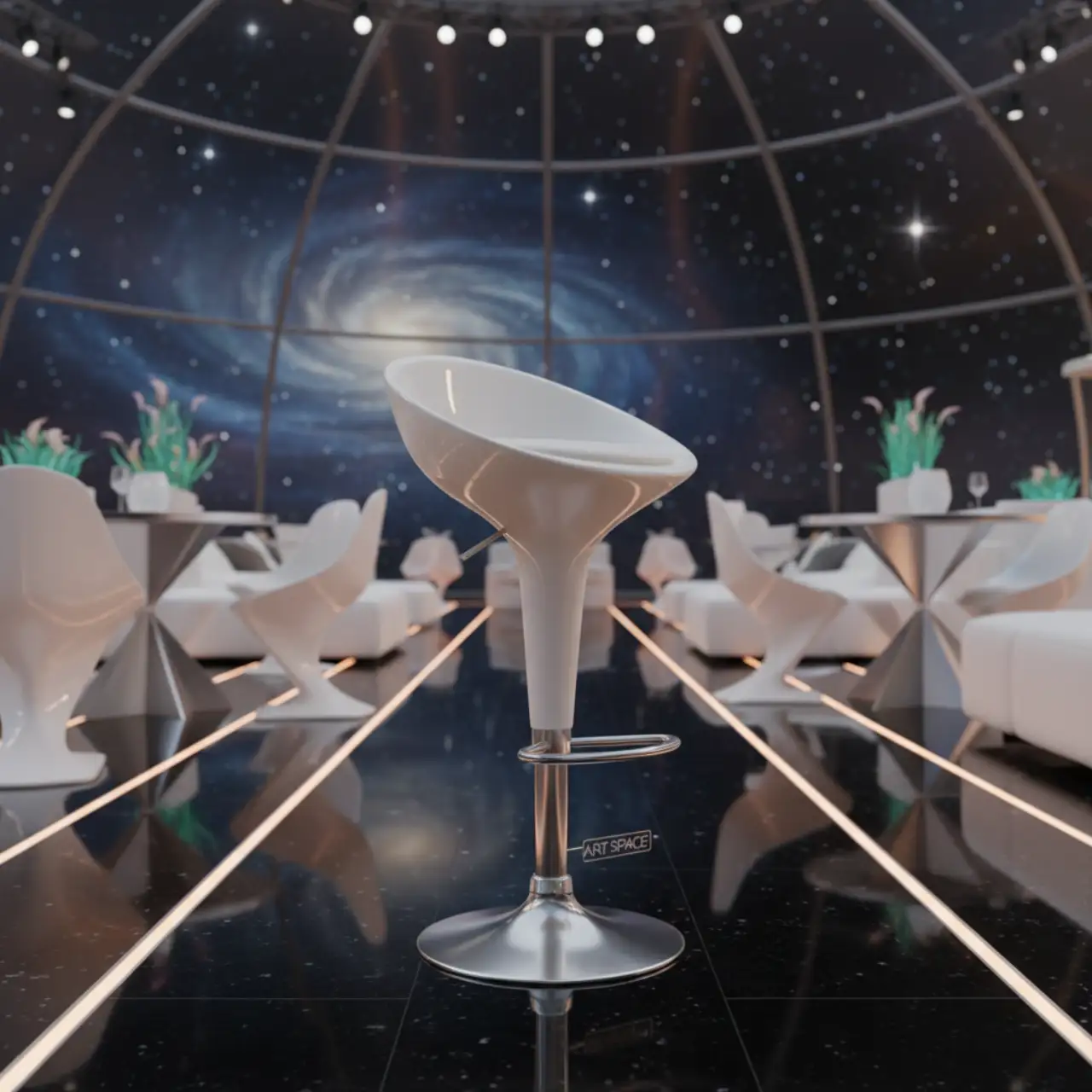 Стул барный белый Bomba