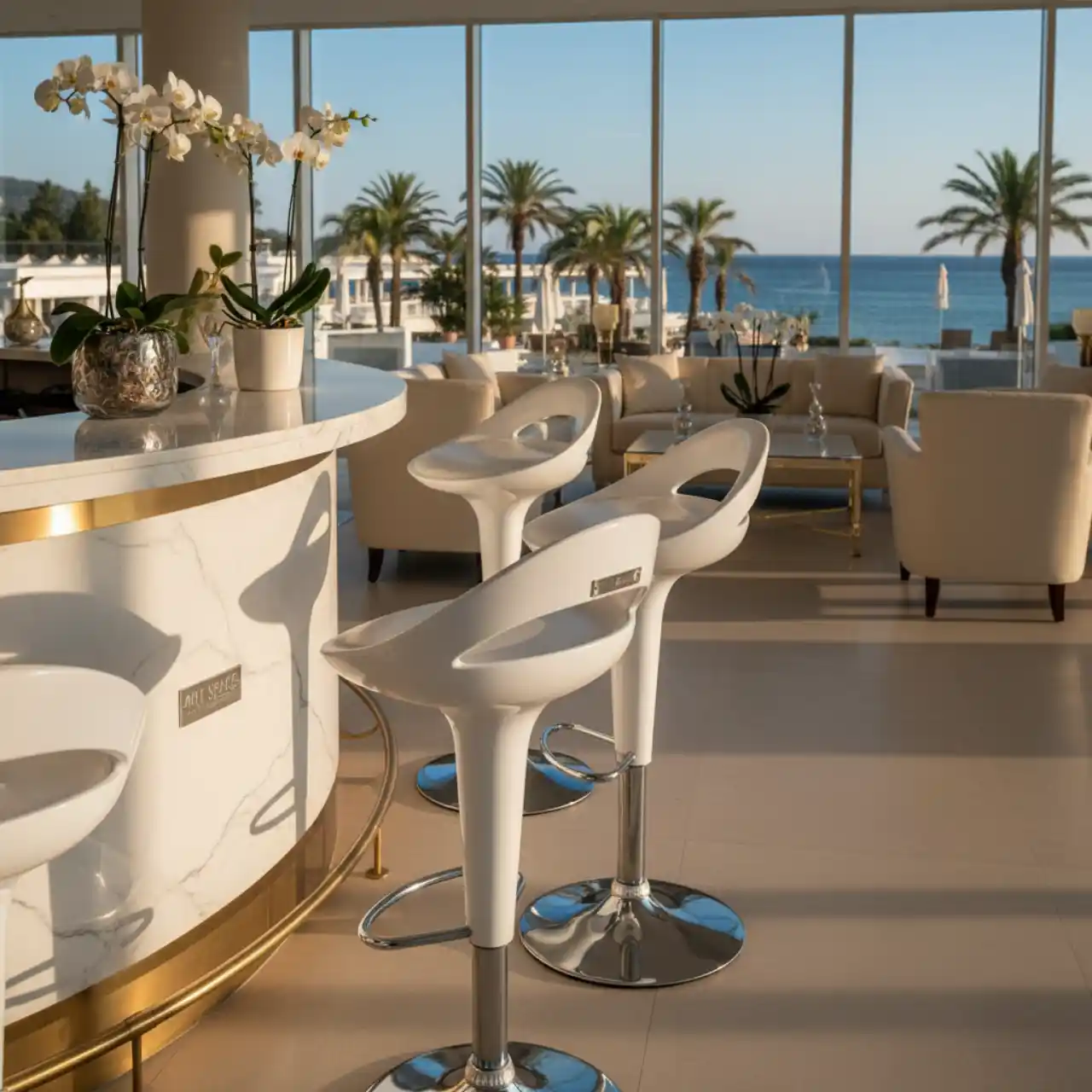 Стул барный белый Bombo