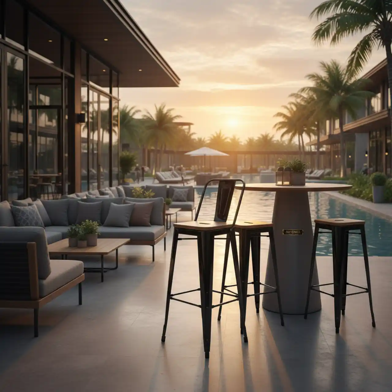 Стул барный Tolix Wood черный глянцевый