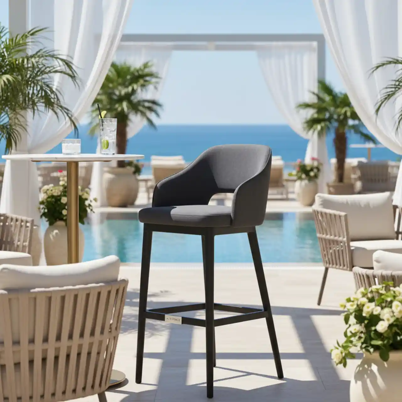 Стул барный One Black