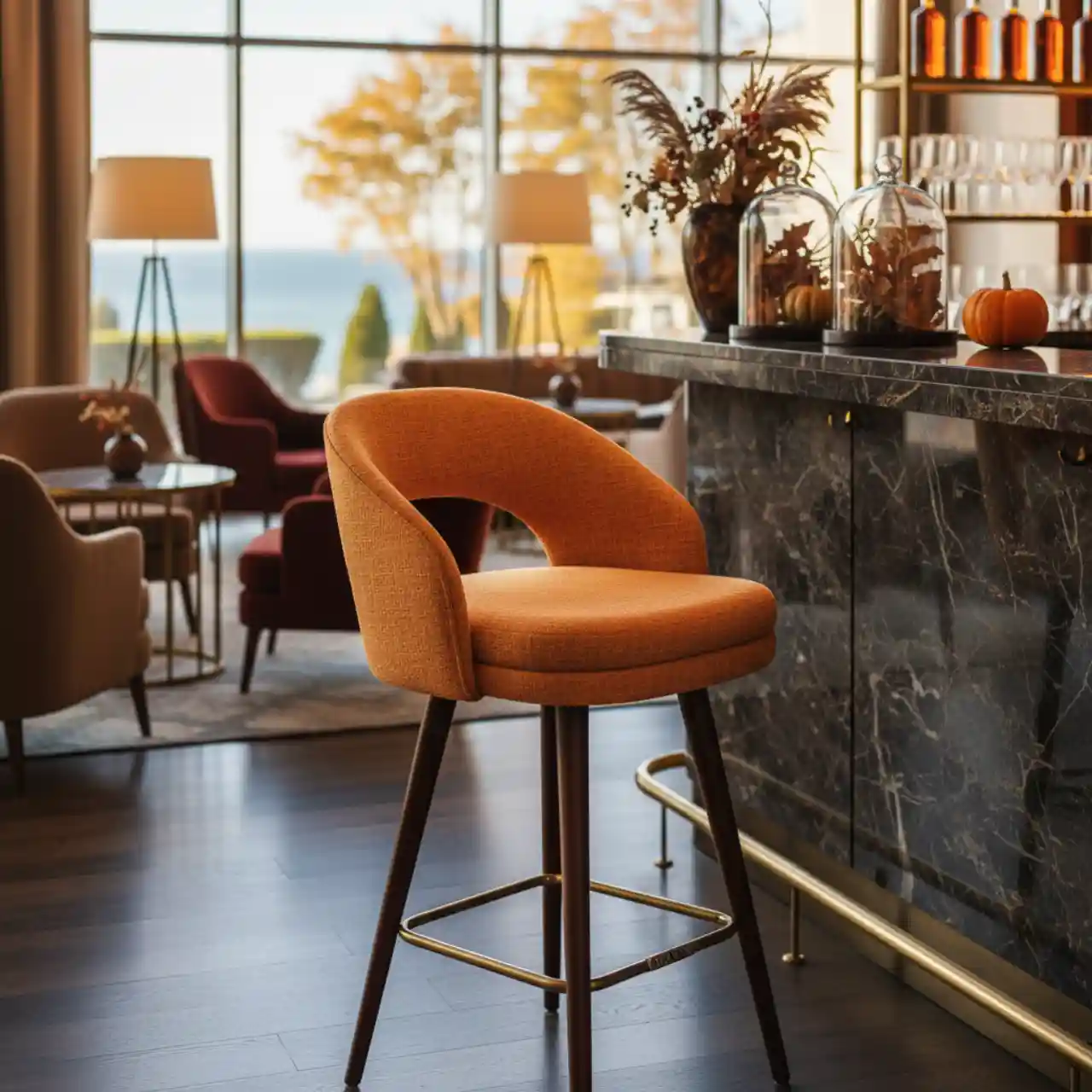 Стул барный Signal ткань оранжевый