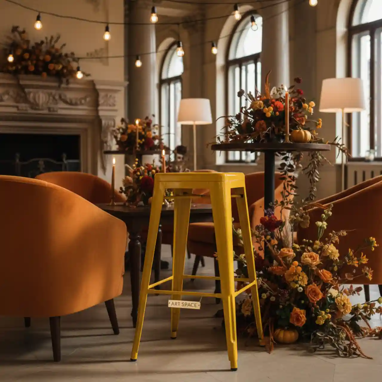 Стул барный Tolix желтый глянцевый