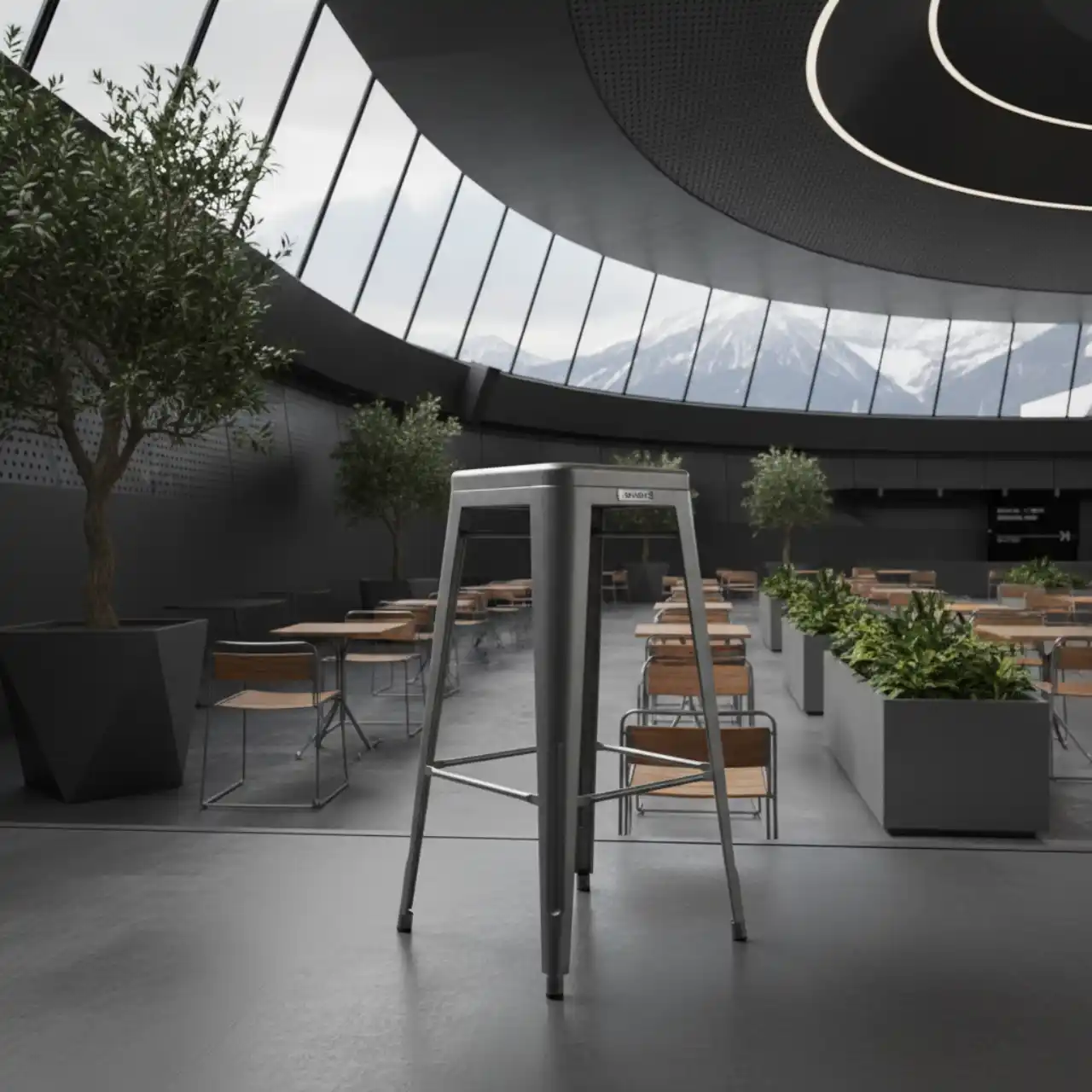 Стул барный Tolix серый