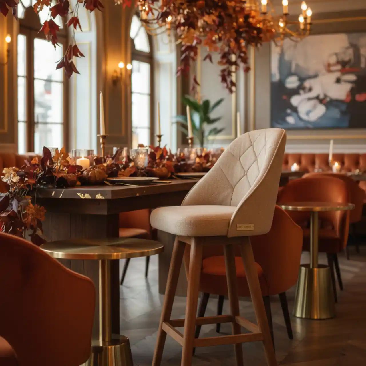 Стул барный Terra Bar cross conus бежевый