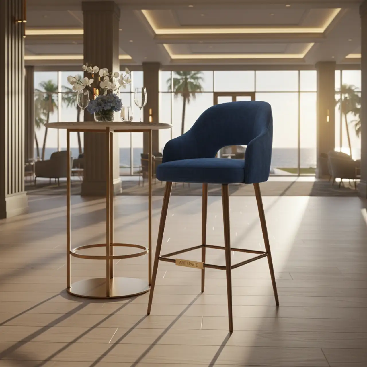 Стул барный Oscar Blue