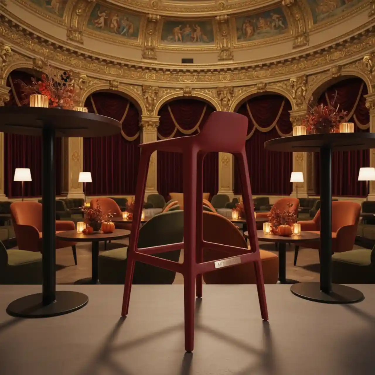 Стул барный Miura red