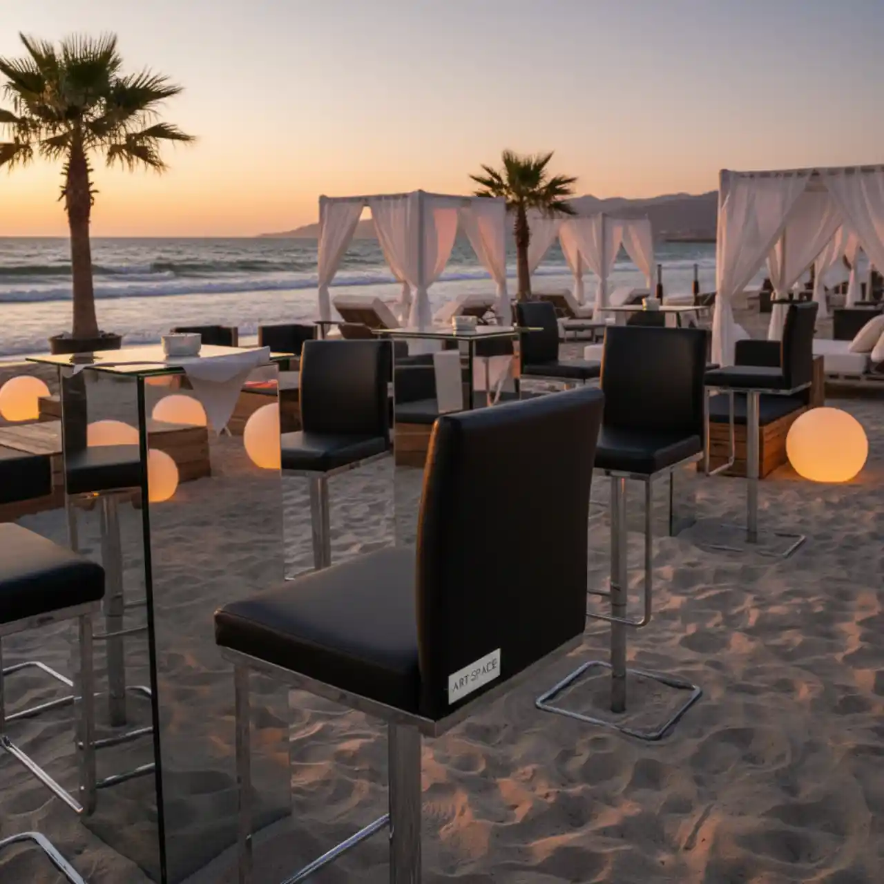 Стул барный Hi Tec черный из экокожи