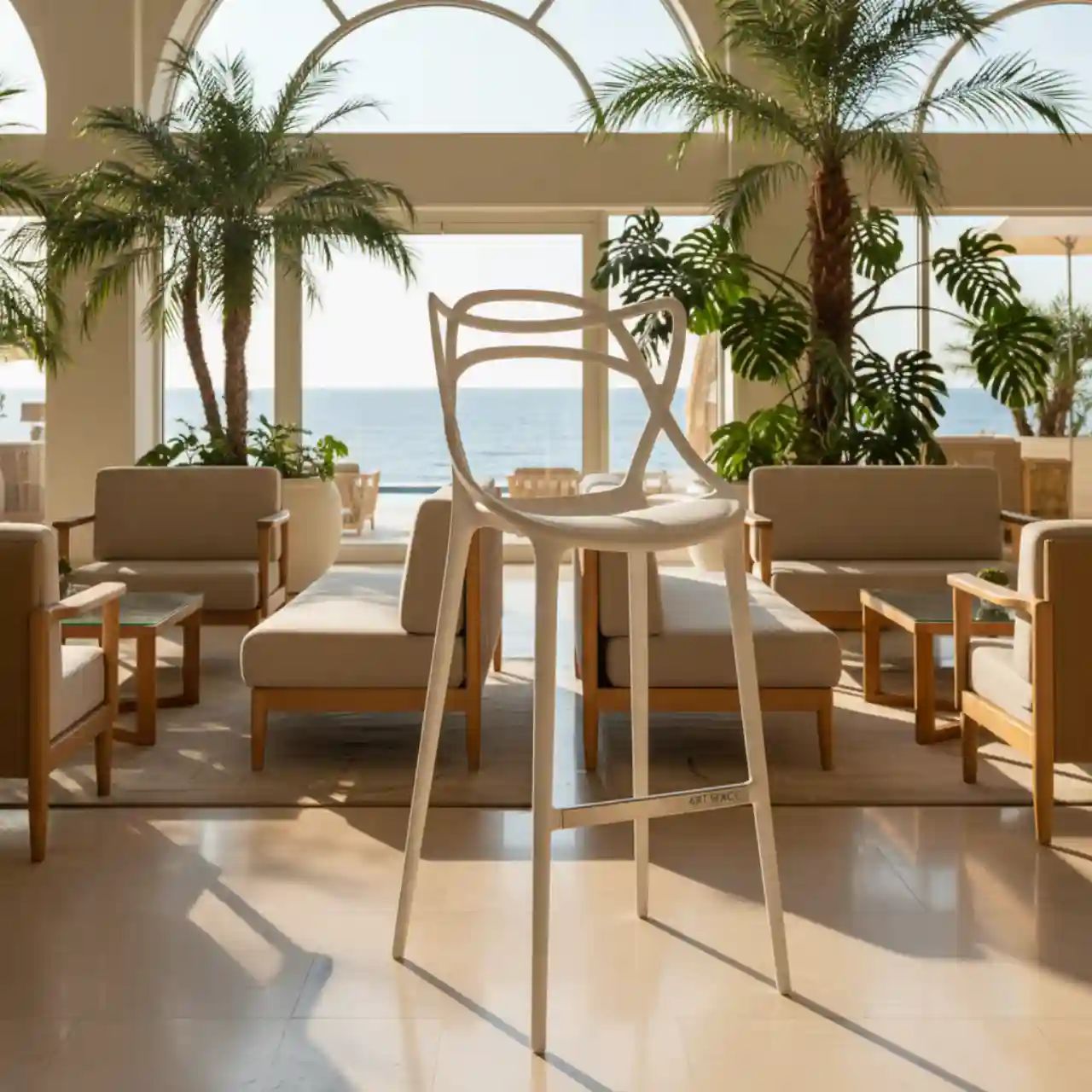 Стул барный Masters white