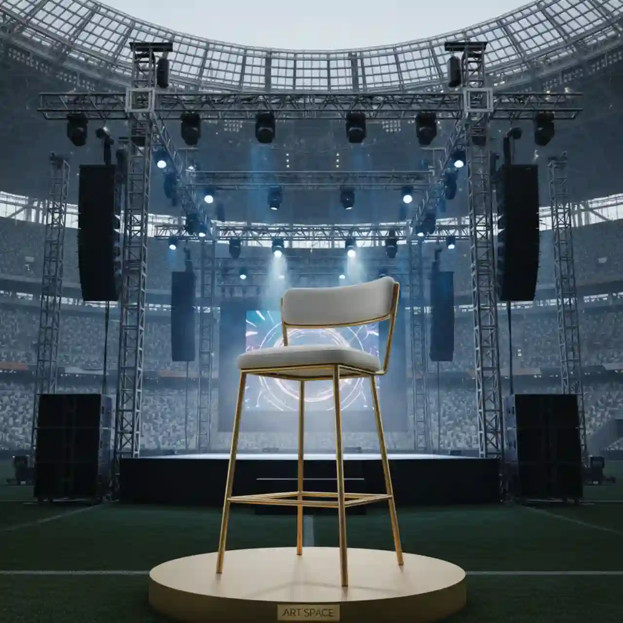 Стул барный Emma gold светло серый