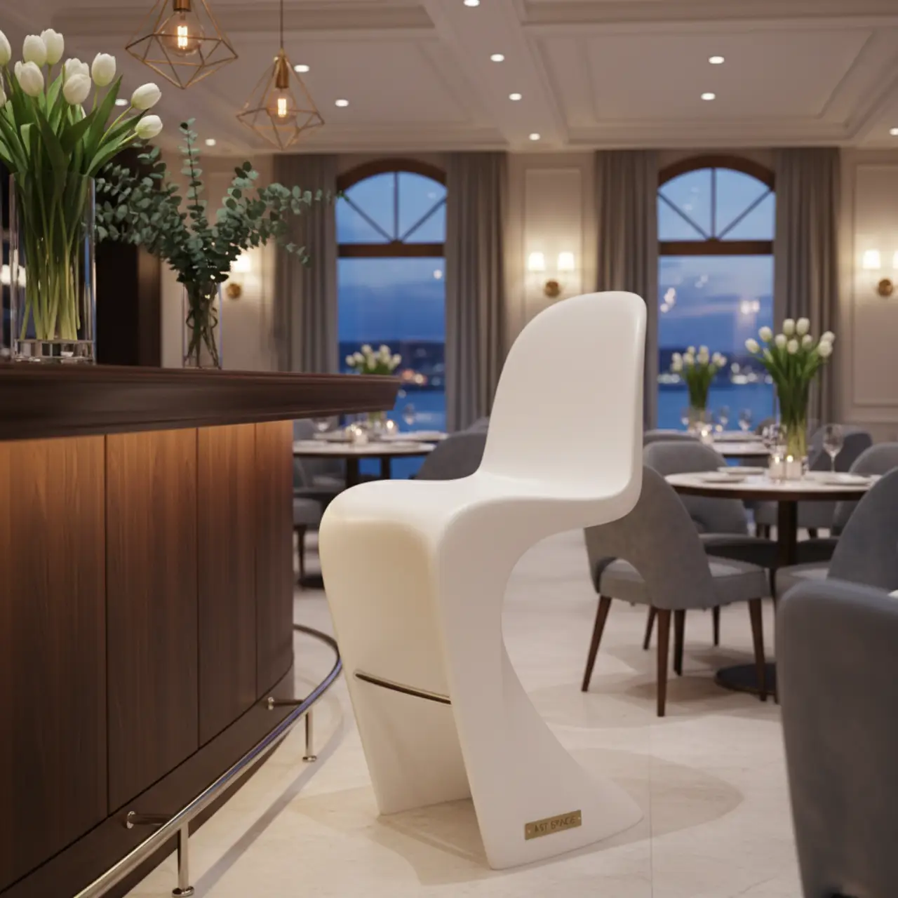 Стул барный Lem белый