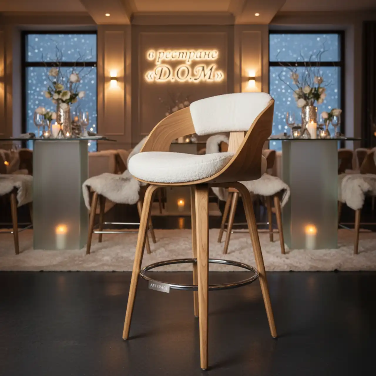 Стул барный Madera White