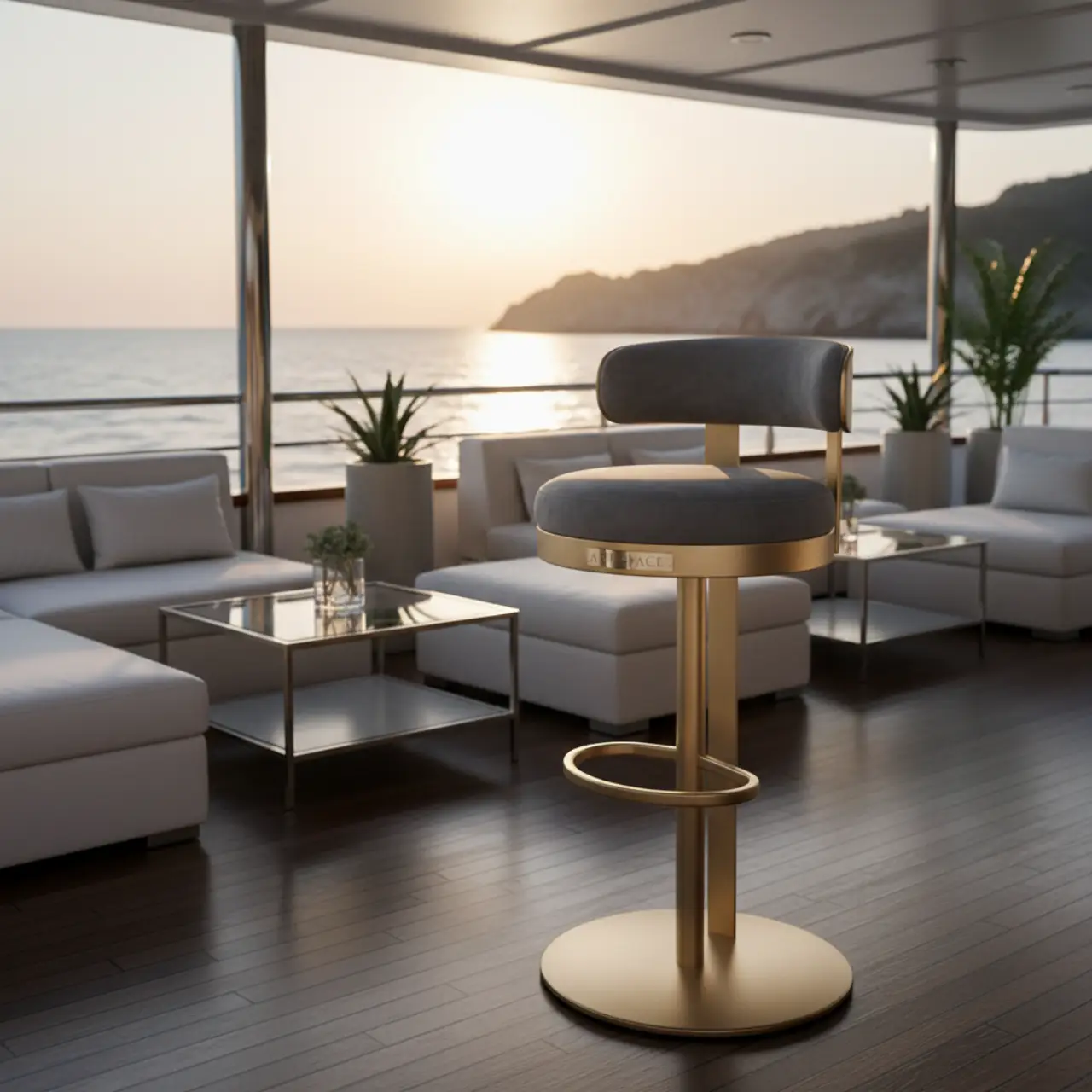 Стул барный Glera Bar с обивкой