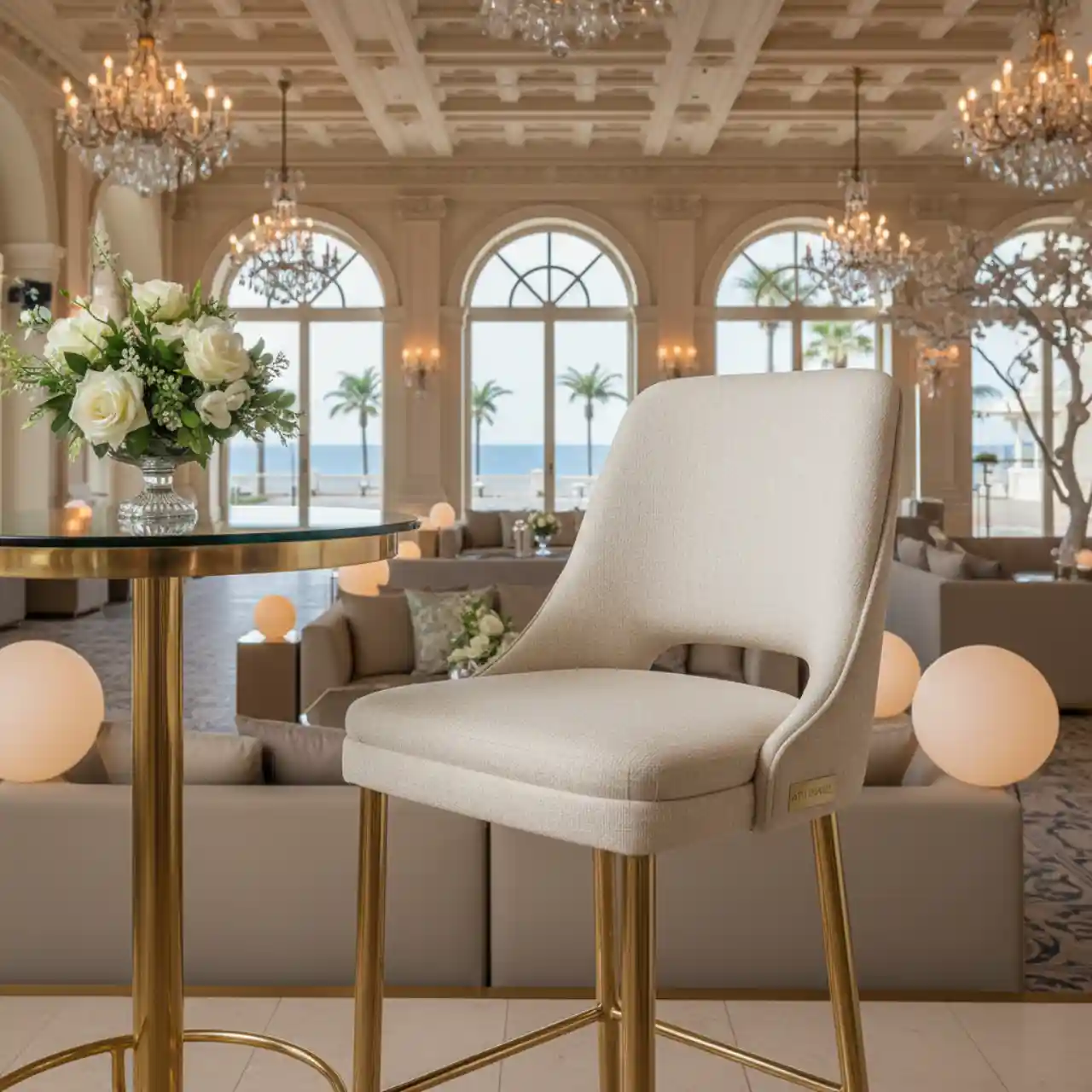 Стул барный Hampton Bar с обивкой