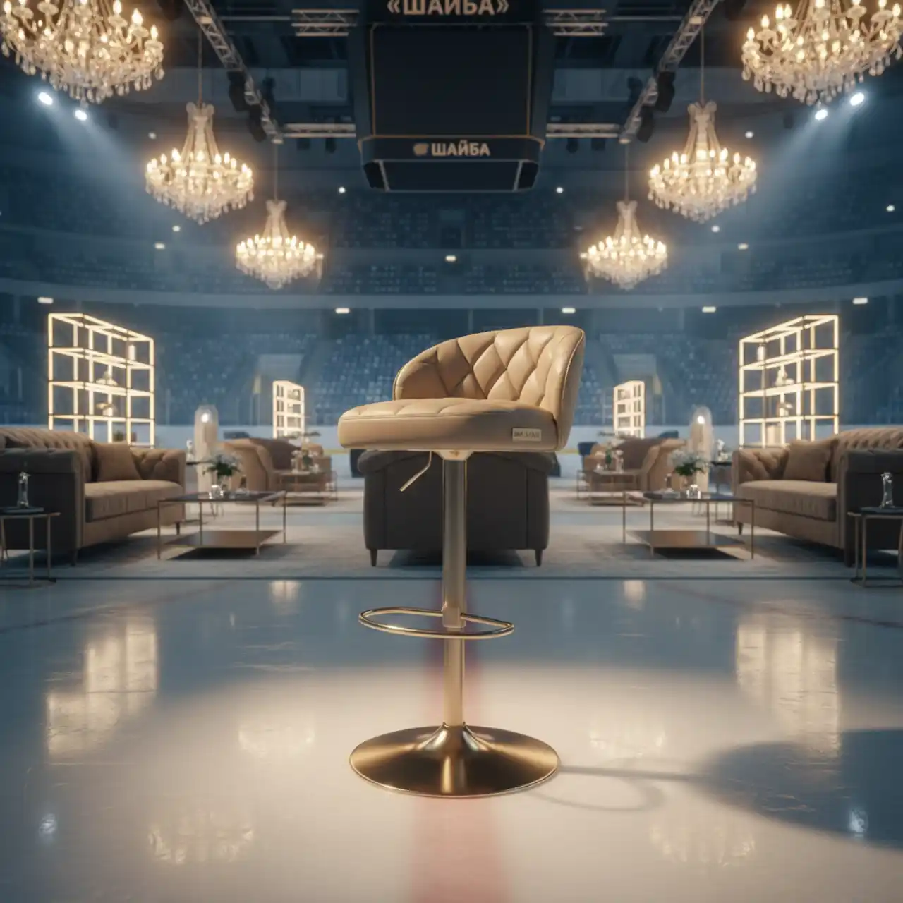 Стул барный Glory экокожа бежевый