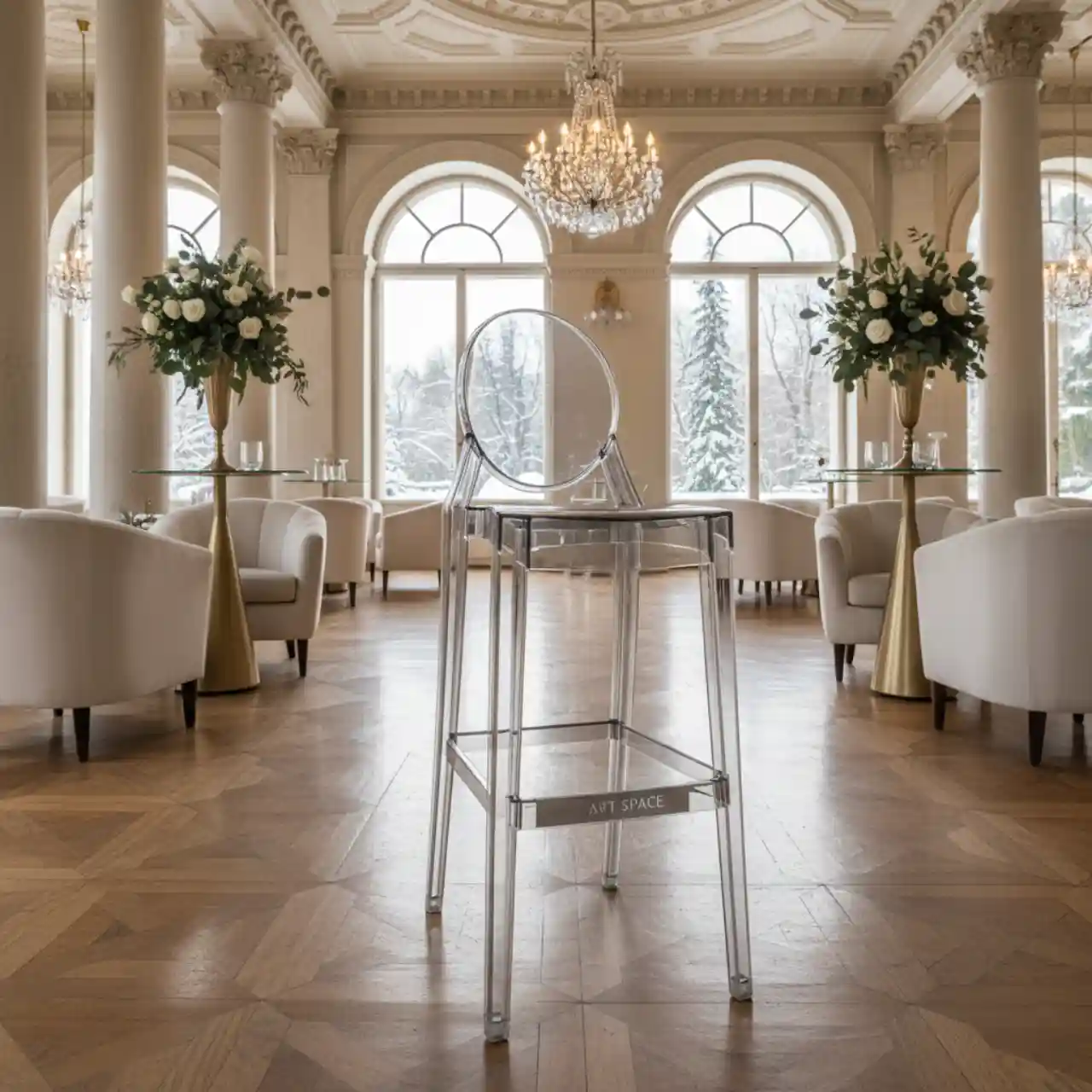 Стул барный Ghost дымчатый