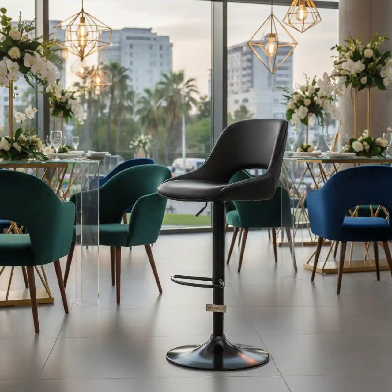 Стул барный Flash экокожа черный