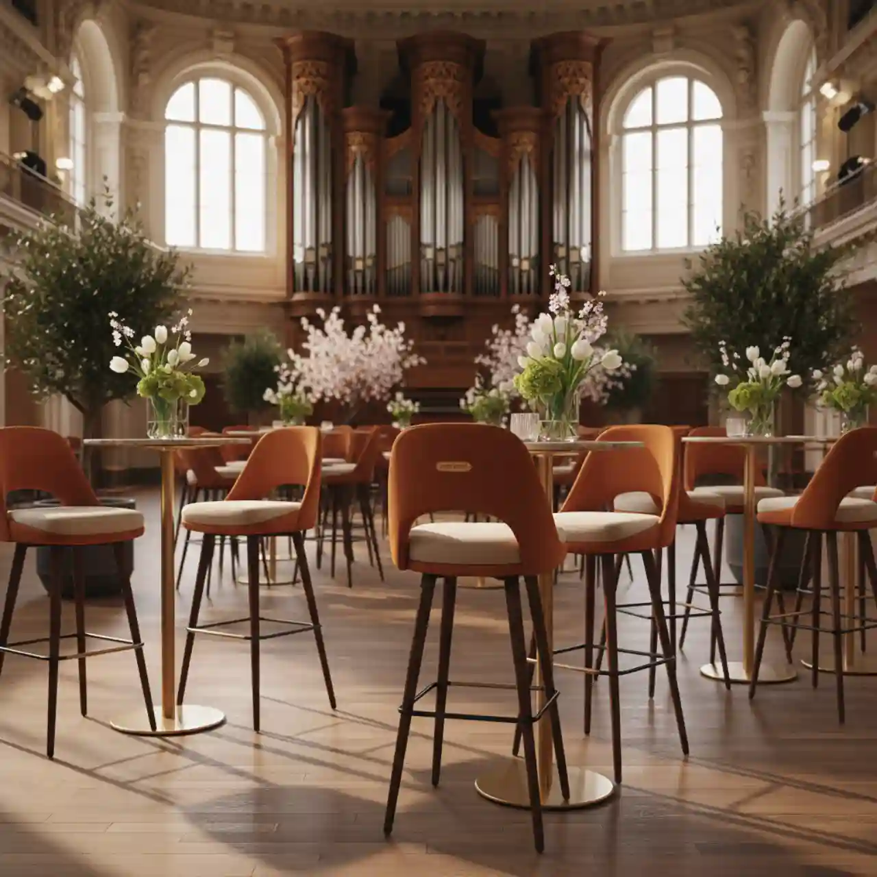 Стул барный Eames оранжевый