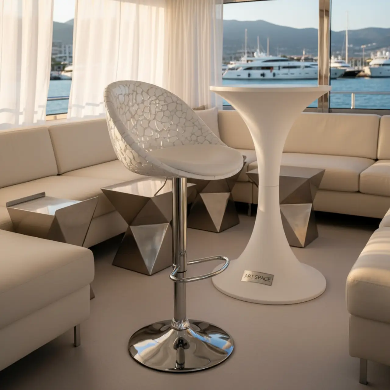 Стул барный Crack белый