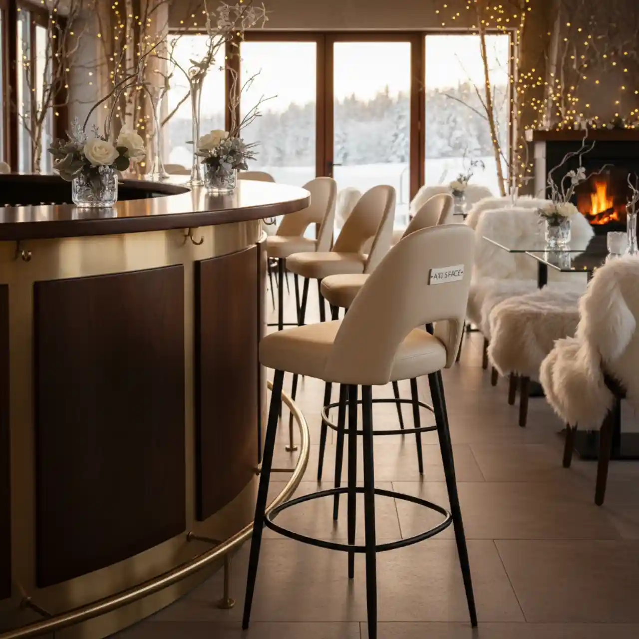 Стул барный Cooper экокожа кремовый