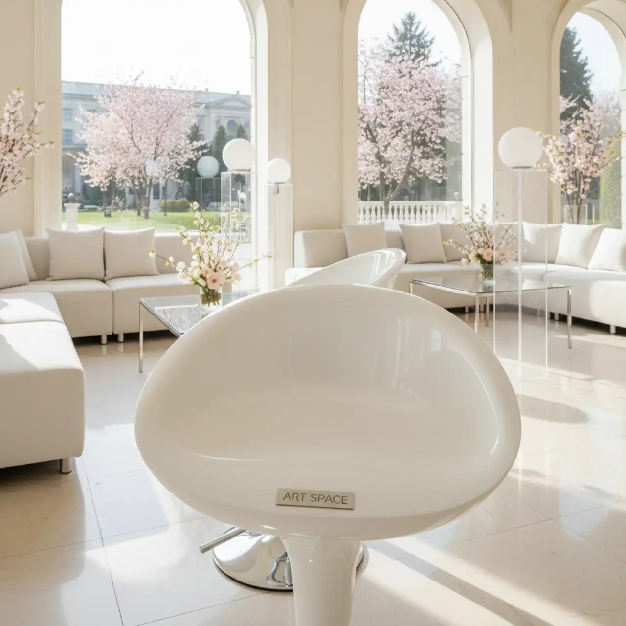 Стул барный Bombo белый пластиковый