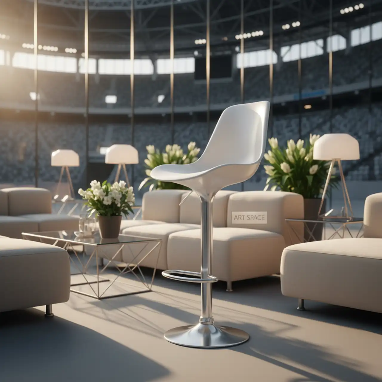 Стул барный Bombo Long белый пластиковый