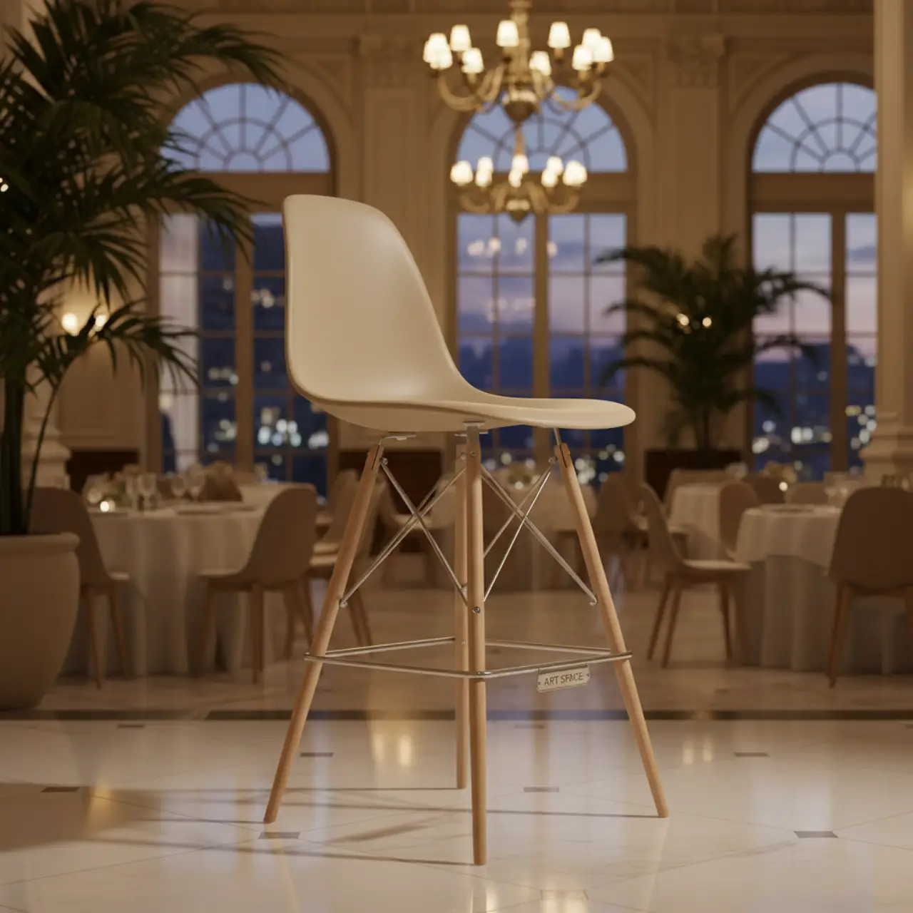 Стул Eames DSW барный бежевый