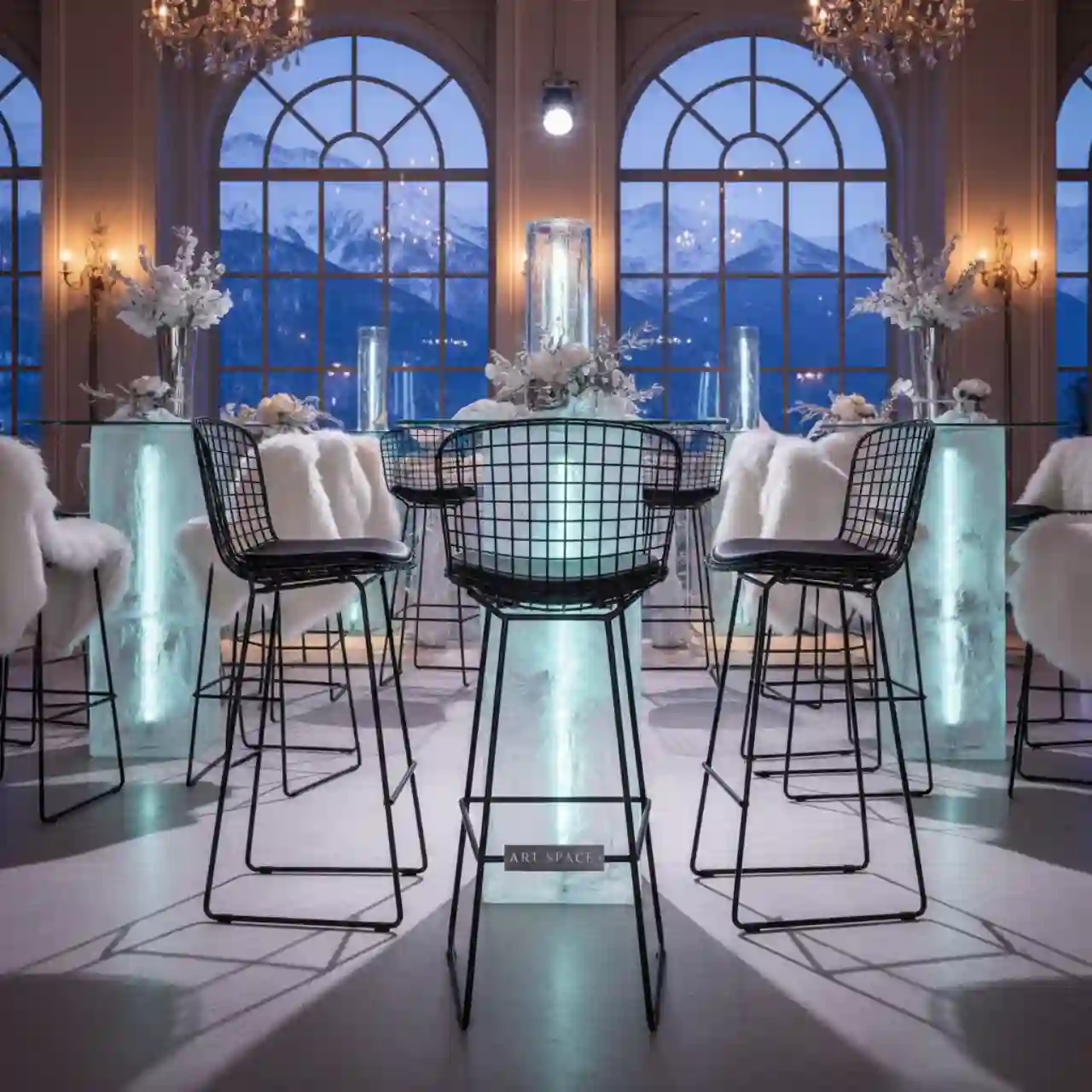 Стул Bertoia полубарный черный