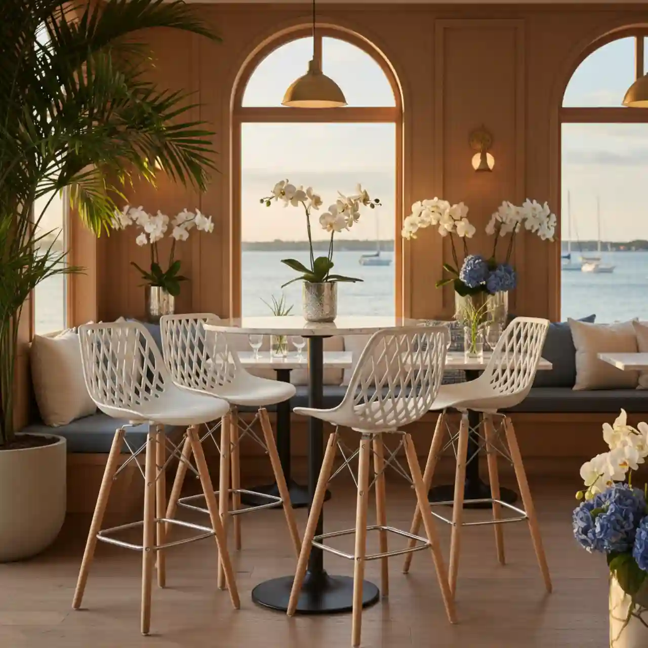 Стул Eames DSW ECO барный белый