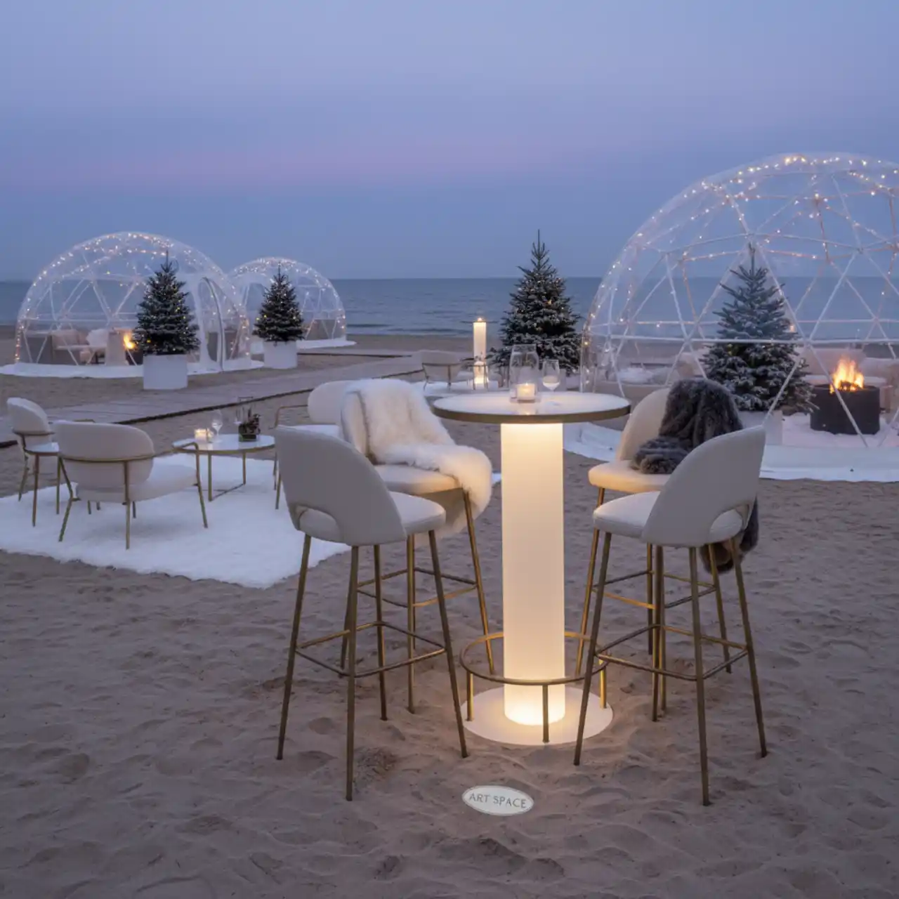 Стул барный Asti экокожа кремовый