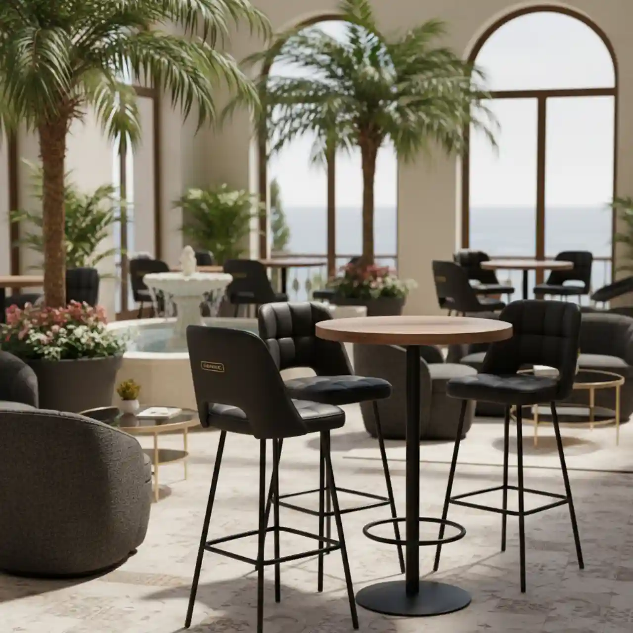 Барный стул черный Button Black