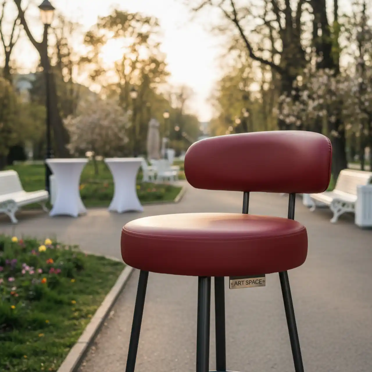 Барный стул Краков экокожа красная