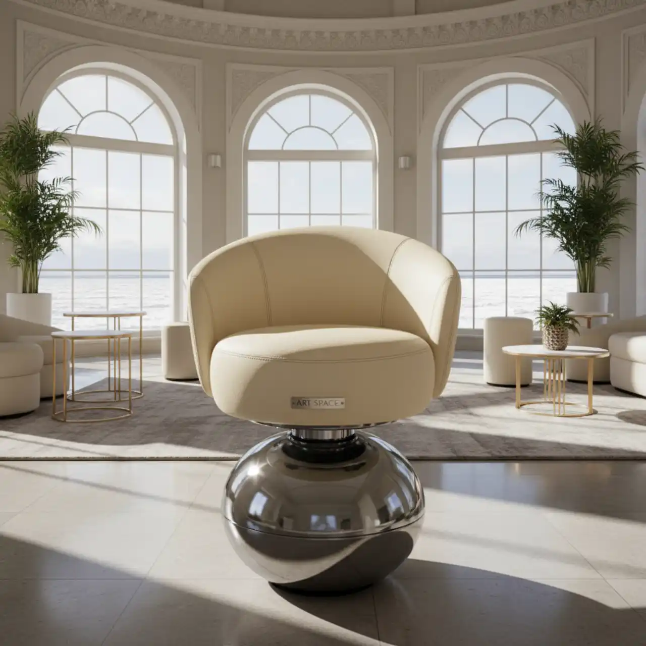 Барный стул неваляшка Нильс Эрик из экокожи