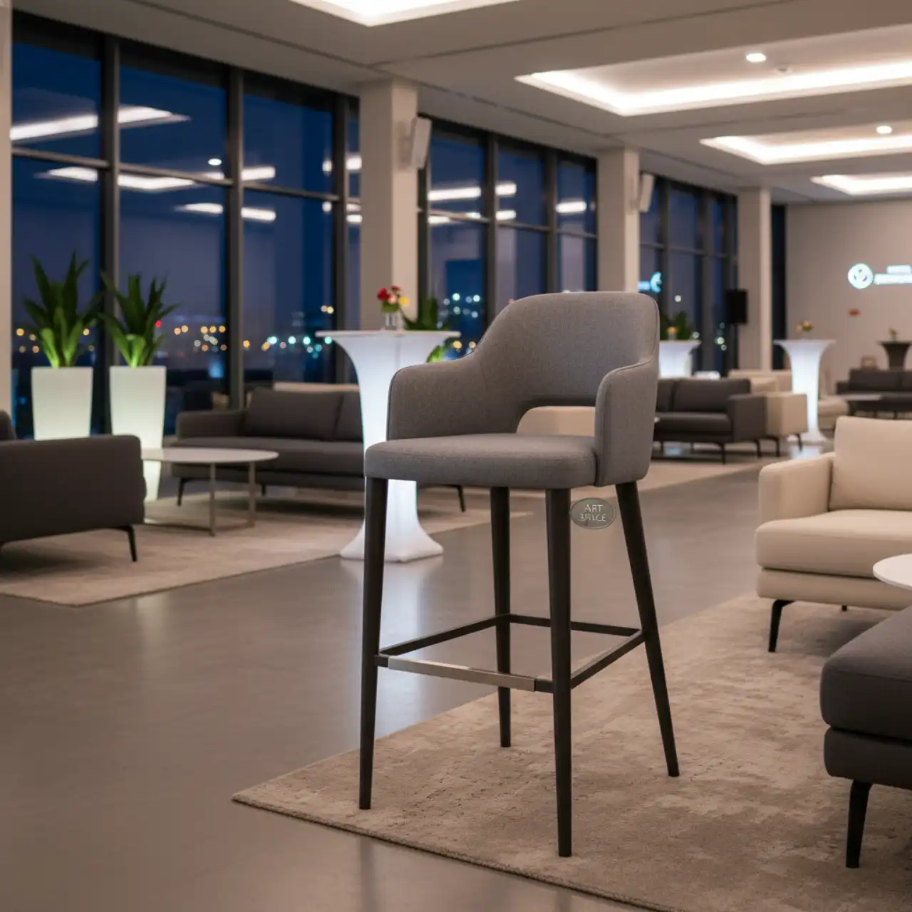 Барный стул кресло Kruger серый