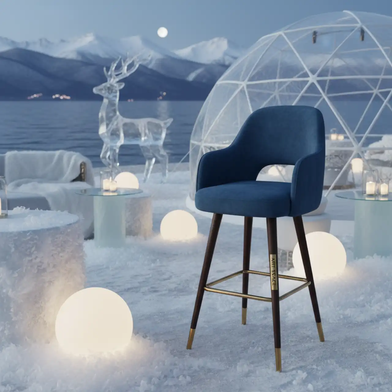 Барный стул Маркус Ван синий