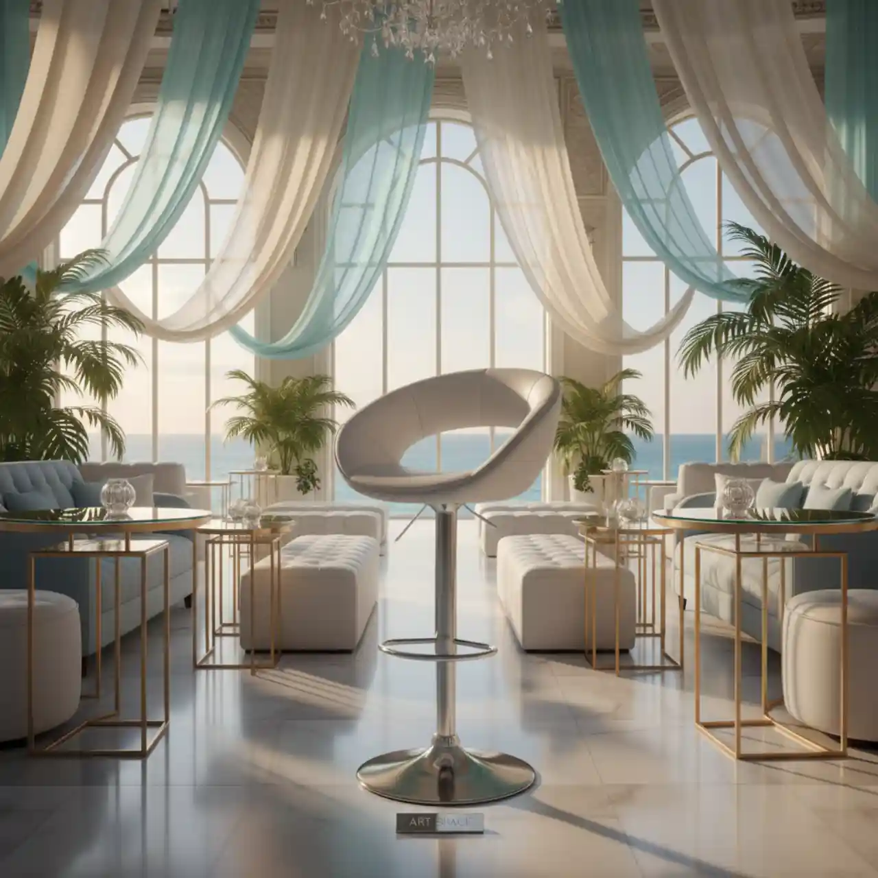 Барный стул Краков белая экокожа