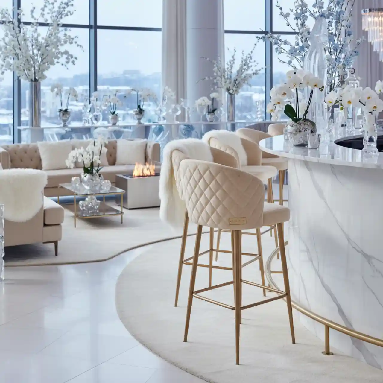 Барный стул кресло Kruger ванильный