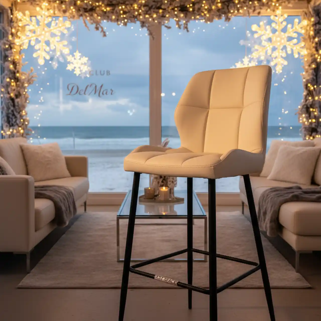 Барный стул Краков экокожа кремовая