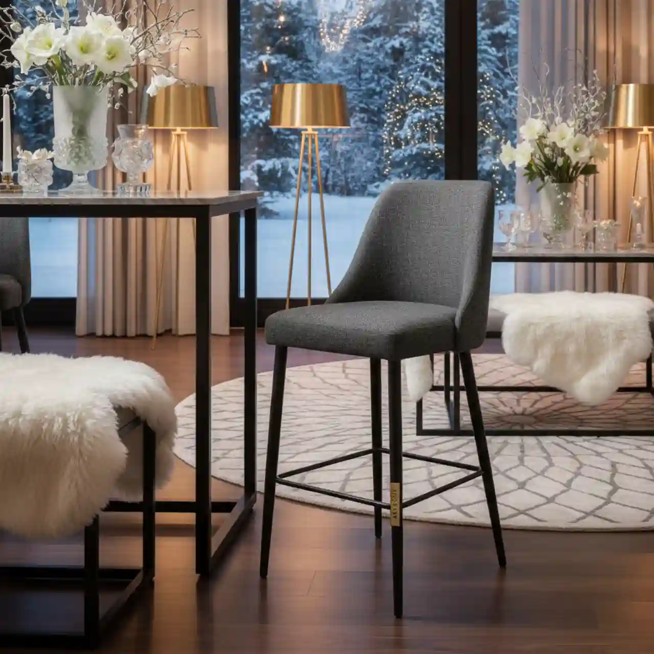 Барный стул Кельн рогожка графит