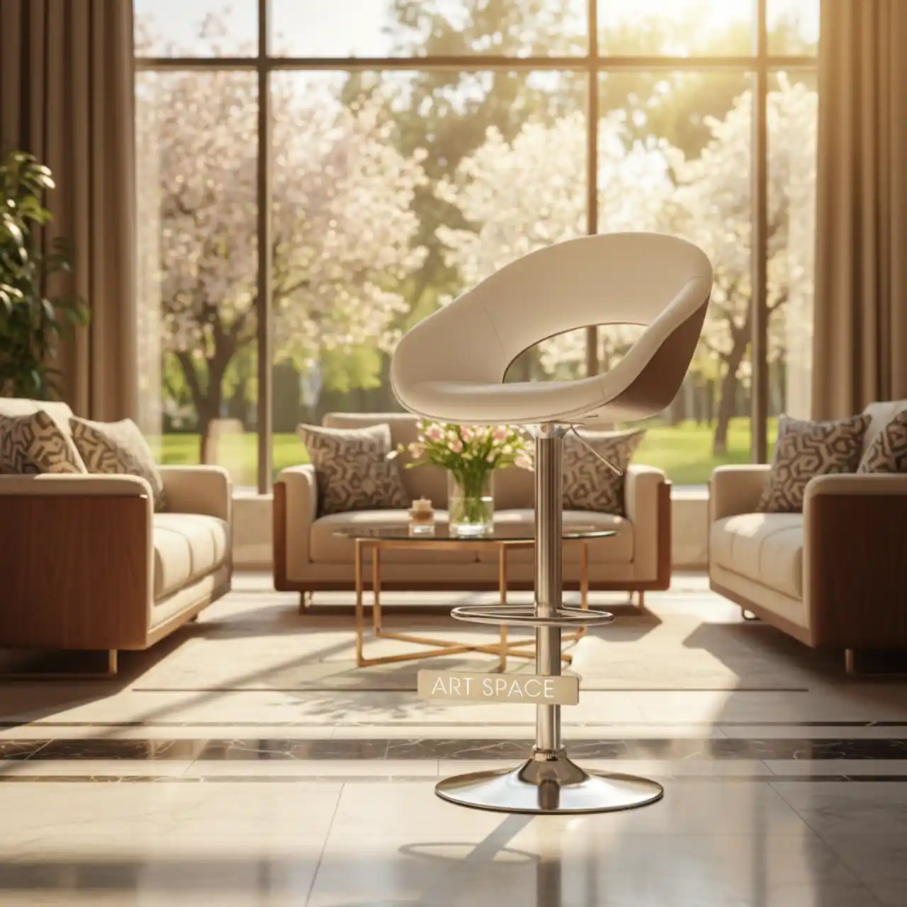 Барный стул Гардур экокожа белая