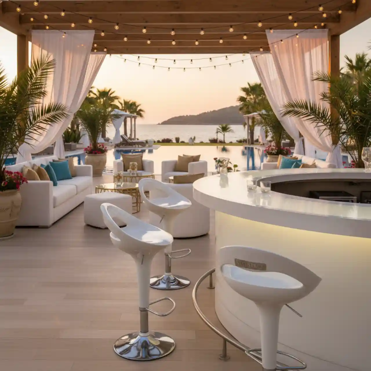 Барный стул белый пластиковый Bombo