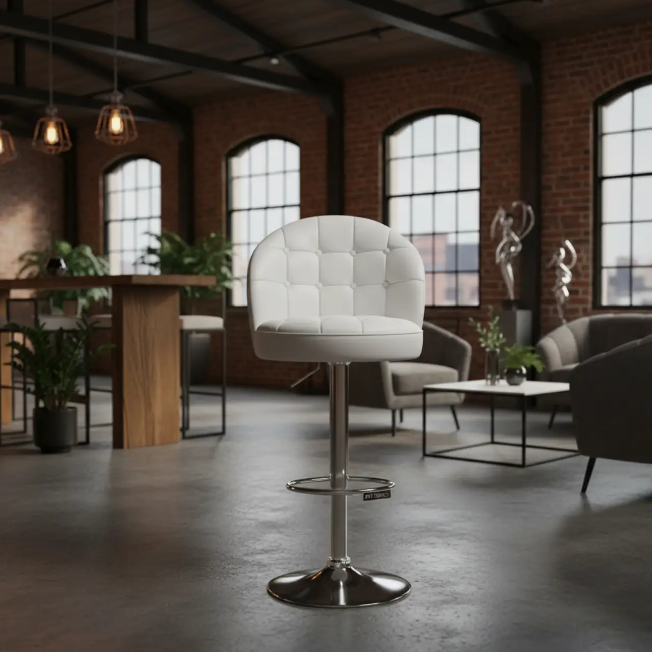 Барный стул белый Button White