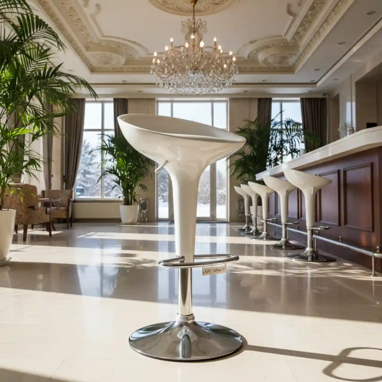 Барный стул белый Bombo