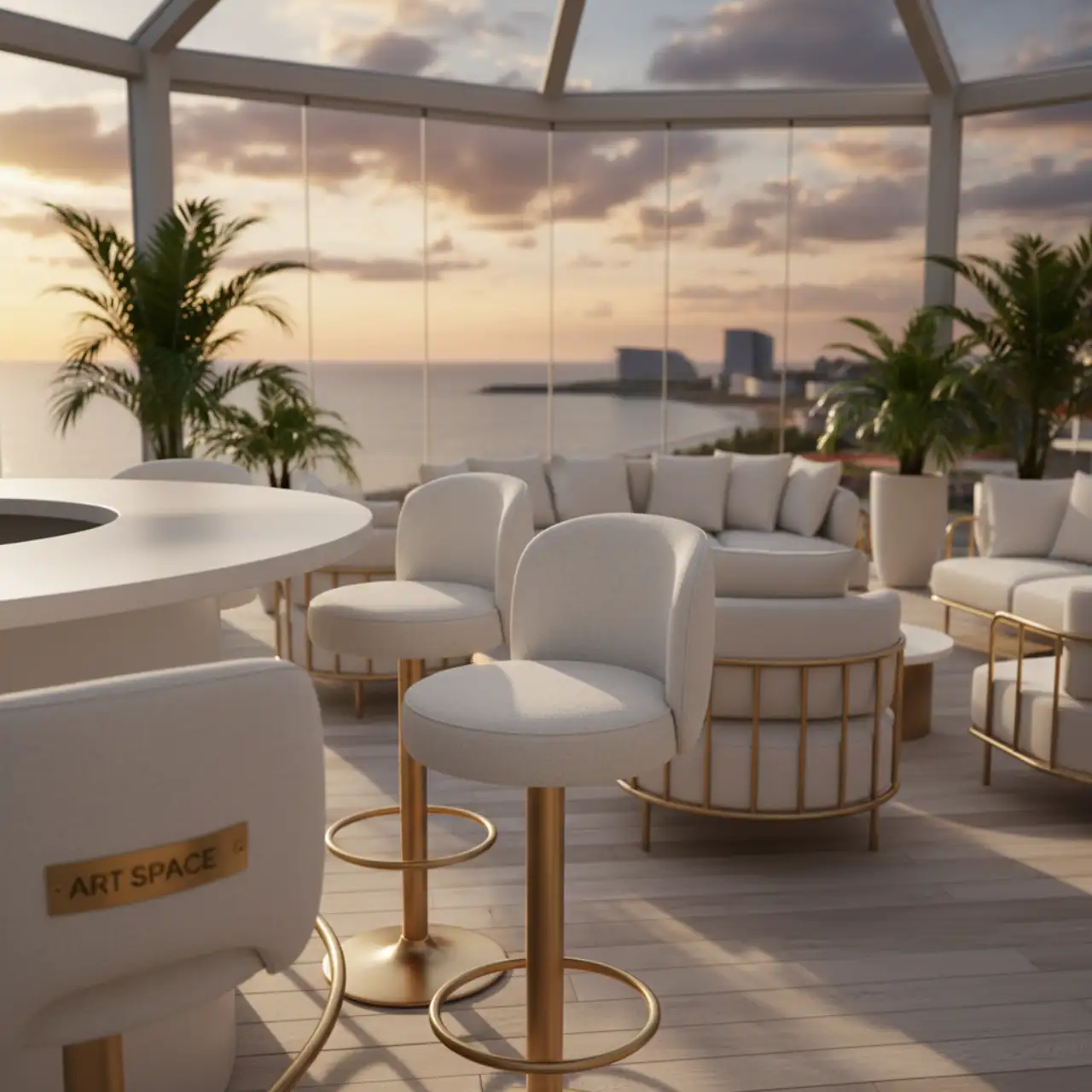 Барный стул Morbido белый