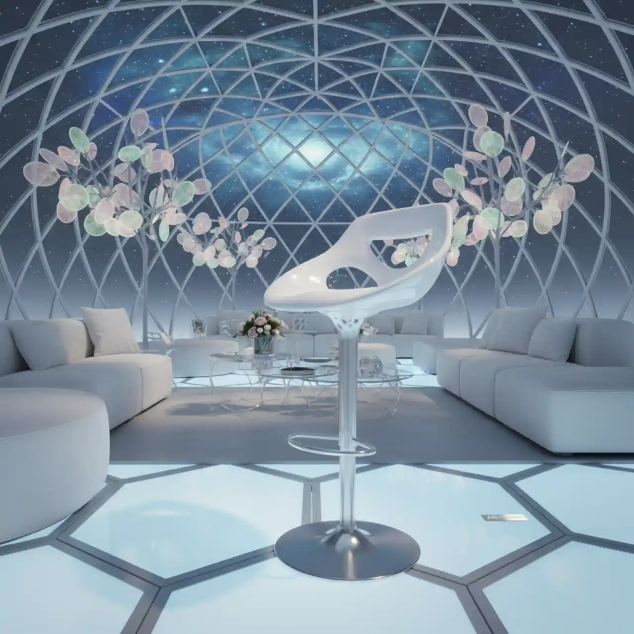 Барный стул Nest белый глянец