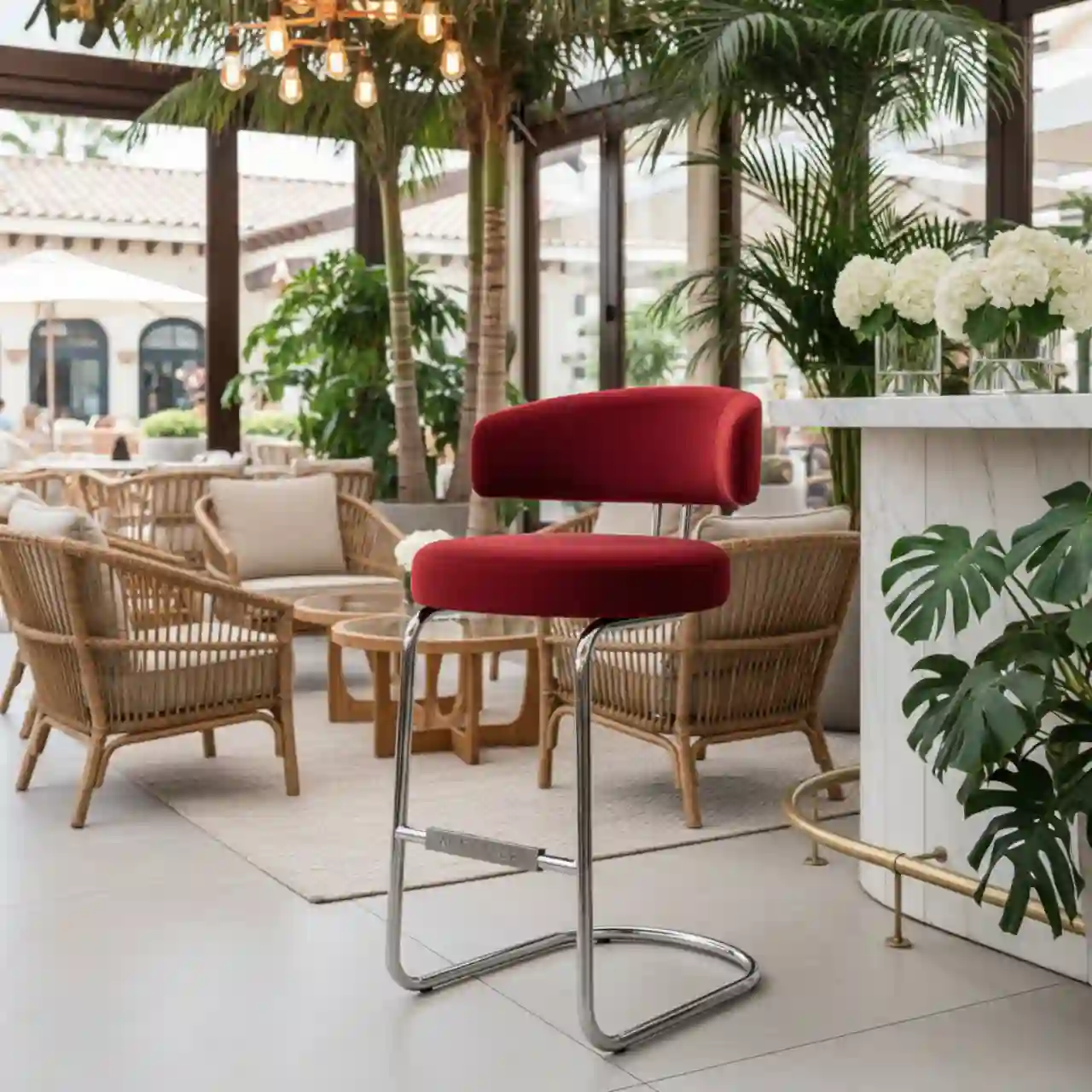 Барный стул Morbido красный